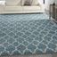 Aqua Rectangular Reversible Shag Synthetic Area Rug