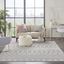 Grafix Gray and Ivory Geometric 8'6" x 12' Area Rug