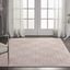 Ivory and Pink Floral Synthetic 5' x 7' Area Rug