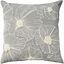 Gray Cotton Embroidered Floral 20" x 20" Throw Pillow Cover