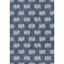 Blue Geometric Synthetic Rectangular Washable Rug 9'3" x 12'6"