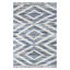 Handmade Blue Geometric Wool and Cotton Area Rug