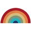 Multicolor Half Moon Rainbow Kitchen Mat with Cotton Backing