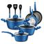 NutriChef 12-Piece Blue Nonstick Aluminum Cookware Set