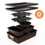 NutriChef 8-Piece Brown Nonstick Stackable Bakeware Set