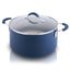 NutriChef 5-Quart Blue Non-Stick Aluminum Dutch Oven with Glass Lid