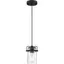 Antebellum Mini Jar Pendant Light in Matte Black with Clear Glass