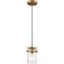 Vintage Brass and Clear Glass Mini Pendant Light