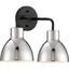 Sloan Matte Black and Polished Nickel 2-Light Vanity Fixture