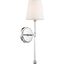 Olmsted 19" Polished Nickel Wall Sconce with White Linen Shade