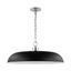 Modern Matte Black and Polished Nickel Dome Pendant Light