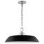 Colony Modern Matte Black and Polished Nickel Dome Pendant Light