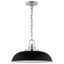 Colony Modern Matte Black & Polished Nickel Dome Pendant Light