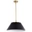 Dover Vintage Brass and Black Large Pendant Light