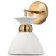 Matte White and Burnished Brass Wall Sconce