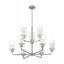 Sommerset 30" Brushed Nickel Modern 9-Light Chandelier with Clear Glass