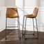 Whiskey Brown Faux Leather Industrial Bar Chairs, Set of 2