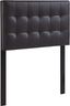 Lavish Lily Tufted Faux Leather Twin Headboard in Rich Brown