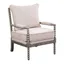 Farmhouse Gray Hardwood Armchair with Padded Armrests