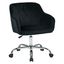 Black Velvet Swivel Task Chair with Chrome Base