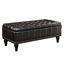 Espresso Bonded Leather Tufted Storage Ottoman with Nailhead Accents