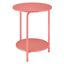 Elgin Round Coral Metal & Wood 2-Shelf Side Table