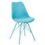 Modern Teal Faux Leather Upholstered Side Chair with Alloy Legs