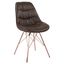 Langdon 22'' Saddle Faux Leather Side Chair with Rose Gold Metal Base