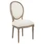 Beige Linen Upholstered Traditional Side Chair with Wood Frame