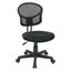 360 Swivel Armless Task Chair in Black Mesh with Wood Accents