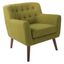 Green Microfiber Mid-Century Modern Accent Chair with Wood Legs