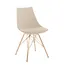 Chic Beige Faux Leather Side Chair with Gold Metal Base