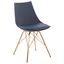 Navy Faux Leather Modern Chair with Gold Chrome Base