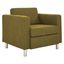 Contemporary Green Fabric Club Style Accent Chair with Chrome Legs
