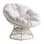 Swivel White Papasan Chair with Metal Frame and Plush Cushion