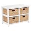 White Two-Tier Storage Unit with Natural Baskets