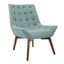 Mid-Century Modern Sea Blue Tufted Accent Chair with Coffee Legs