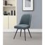 Navy Faux Leather Swivel Dining Chair with Black Legs