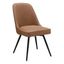 Modern Sand Brown Faux Leather Swivel Side Chair with Metal Legs