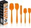 5-Piece Orange Silicone and Stainless Steel Cooking Utensils Set