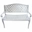 Elegant White Cast Aluminum Outdoor Loveseat Bench