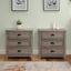 Grey Wash 3-Drawer Framed Nightstand Set, 2-Pack