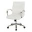 White Faux Leather Executive Swivel Office Chair with Chrome Base