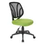 High-Back Swivel Task Chair with Adjustable Arms in Green Mesh