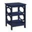 Cobalt Blue Omega Rectangular End Table with Octagon Cutouts