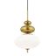 Elsie Aged Brass Globe Pendant with Opal Glossy Glass Shade