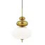 Elsie Aged Brass Globe Pendant with Opal Glossy Glass Shade