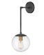 Warby Dimmable Black Steel Sconce with Aged Zinc Finish