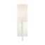 Polished Nickel 1-Light Sconce with White Silk Shade