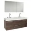 Sleek 54" Gray Oak Double Sink Wall-Mount Vanity Set with Acrylic Top